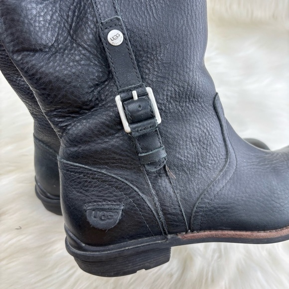 UGG Bellevue Tall Winter Fur Leather Boots  size 9 - Picture 5 of 11